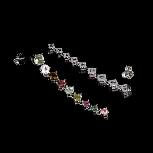 Valentinstag 925 Silber Ohrringe Rund Turmalin 4mm Natürlicher Edelstein Schmuck - Bild 3 von 13