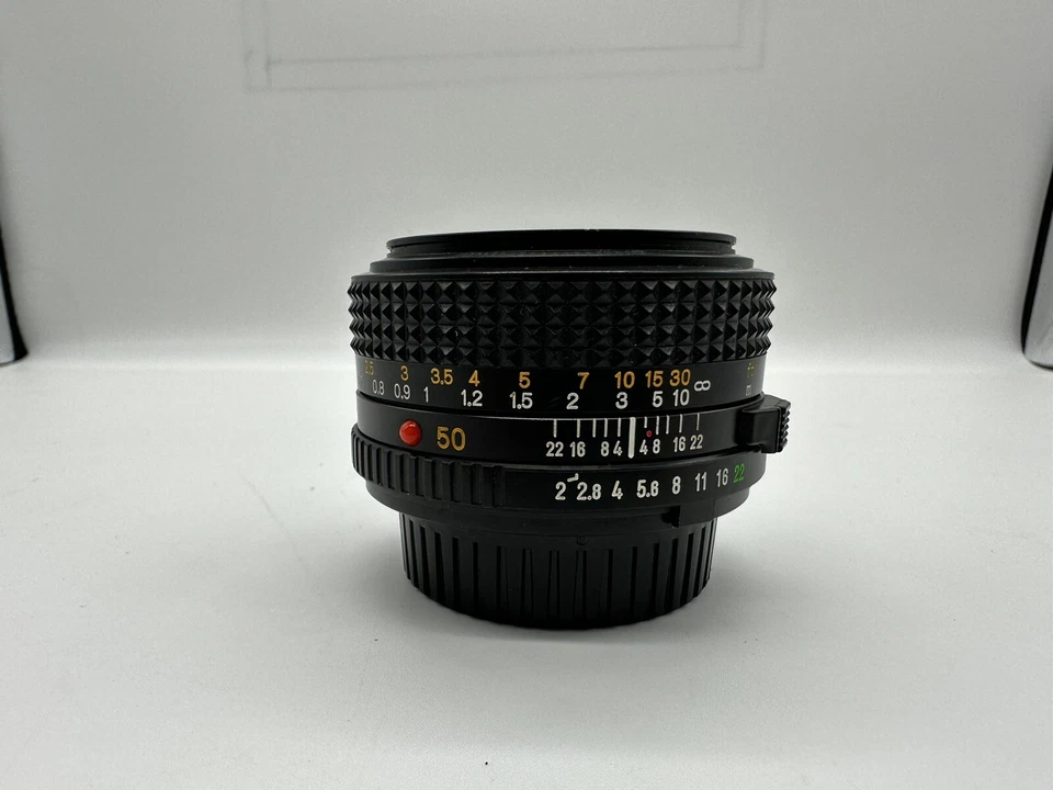 Minolta MD 50mm 1:2 Standard Prime Camera Lens Manual Focus SLR Film Lens Used - Image 3 of 4