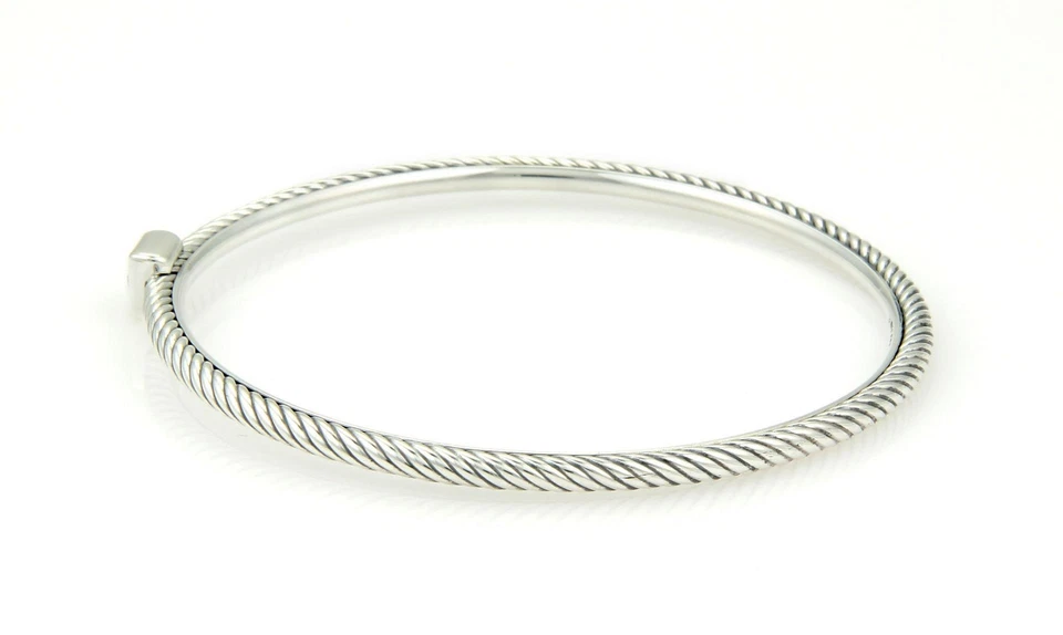 Brazalete de confeti David Yurman pavé diamante banda de cable de plata de ley Foto 3 de 4