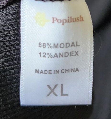 Popilush Damen Langarm V-Ausschnitt Maxikleid integrierte Shapewear gerippt schwarz XL - Bild 17 von 20