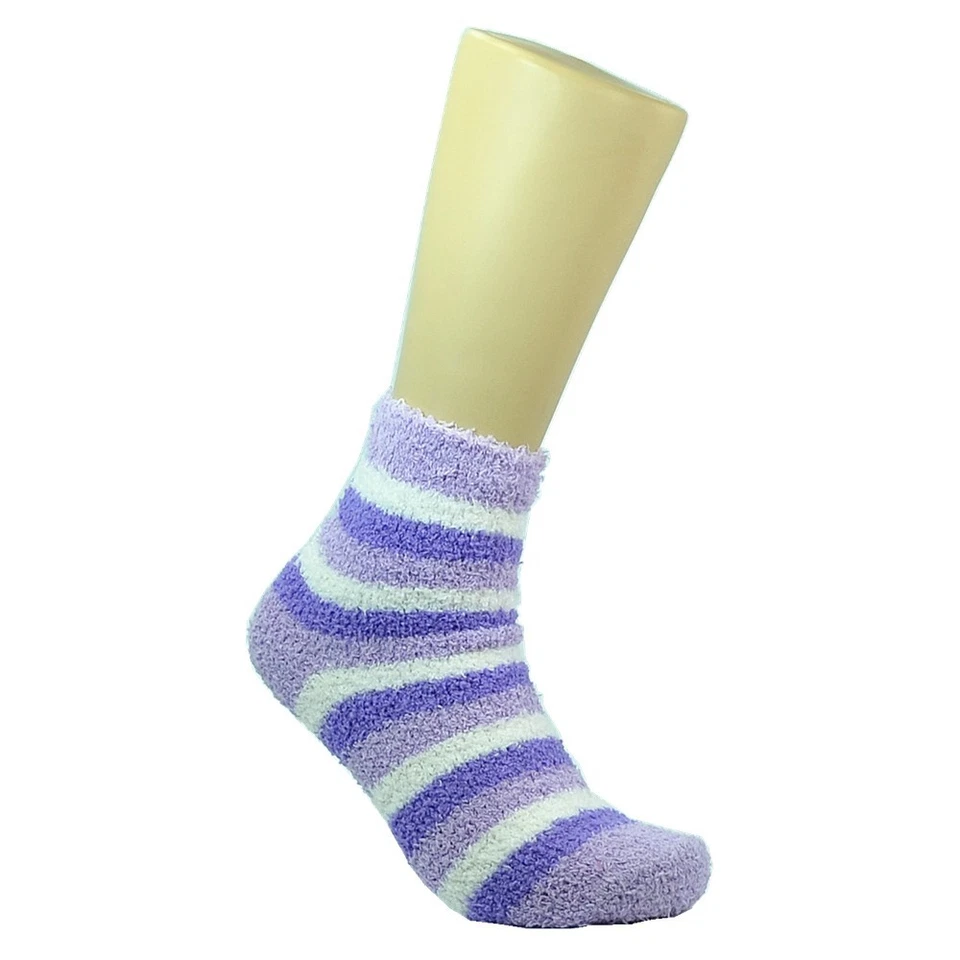 6 pares de calcetines suaves acogedores difusos de invierno cálidos a rayas talla 9-11 para mujer Foto 4 de 4