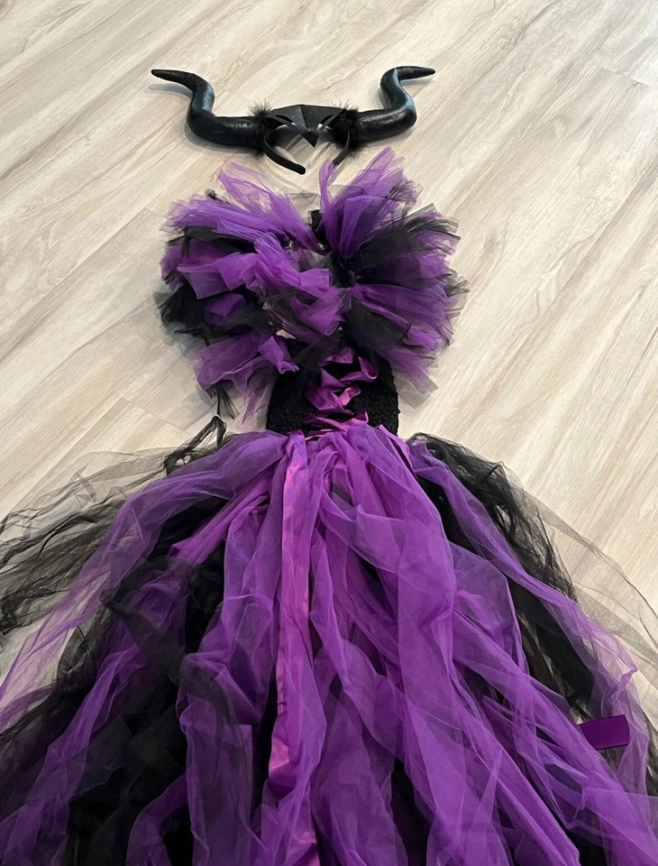 Disfraz de Reina Maléfica Malvada Niña Talla 7/8 Foto 2 de 4