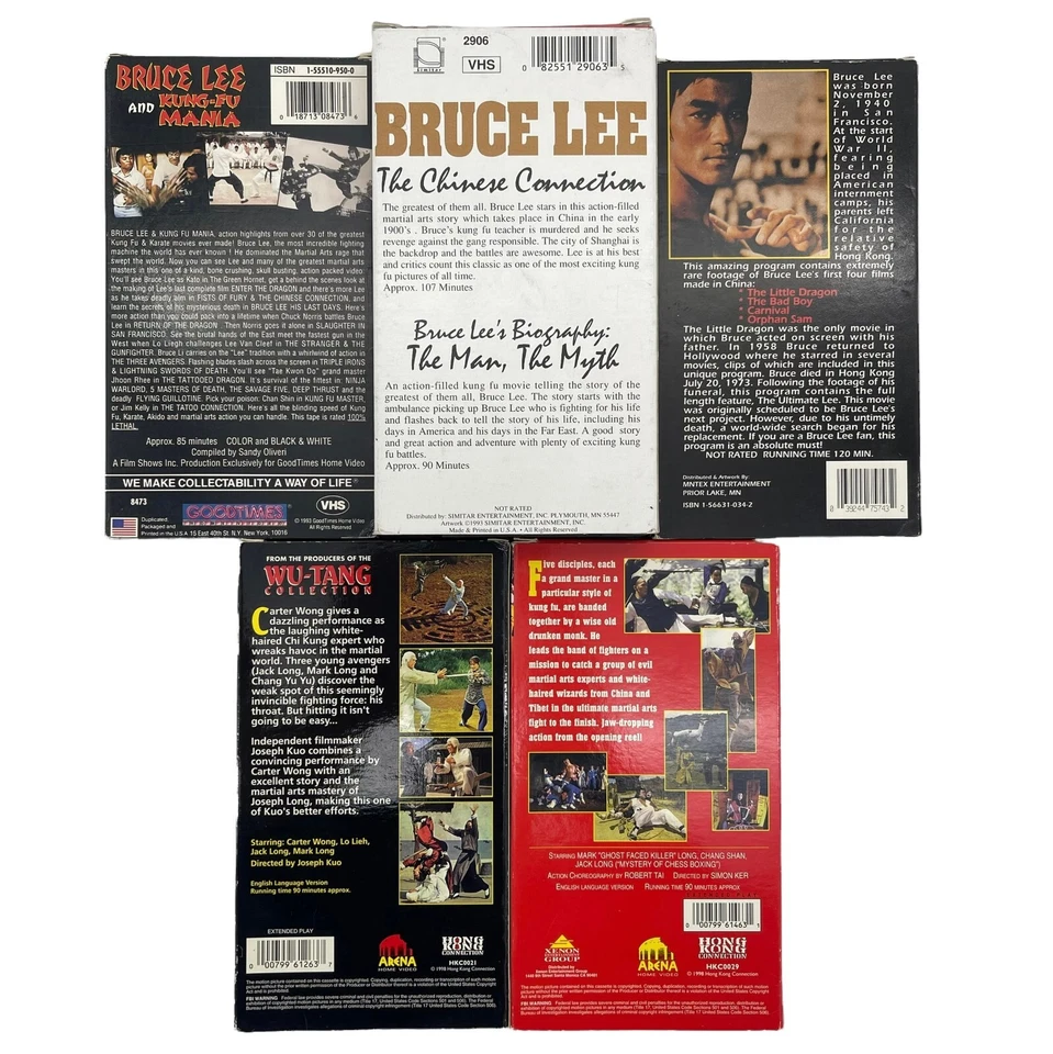LOT 6 Vintage Kung Fu Karate Shaolin VHS Movies Martial Arts Cult BRUCE LEE LONG - Image 3 of 4