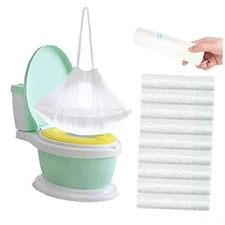 100Pack Potty Chair Liners with Drawstring,Toilet Seat Potty Bags Cleaning Bag 