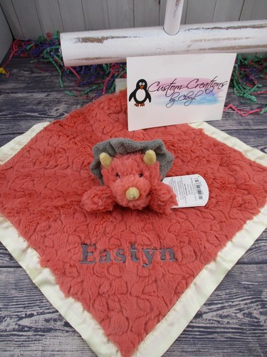Kitt Dino Dinosaurier Tierdecke personalisiert Sicherheitsdecke Babydecke - Bild 2 von 8
