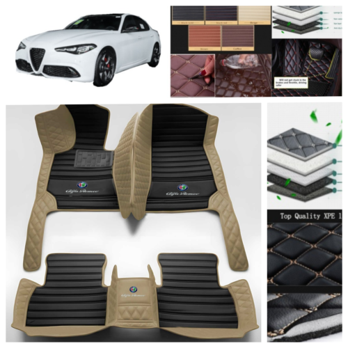 For Alfa Romeo Giulia 2017-2024 Car Floor Mats Leather Waterproof Carpets Luxury - Foto 8 di 34