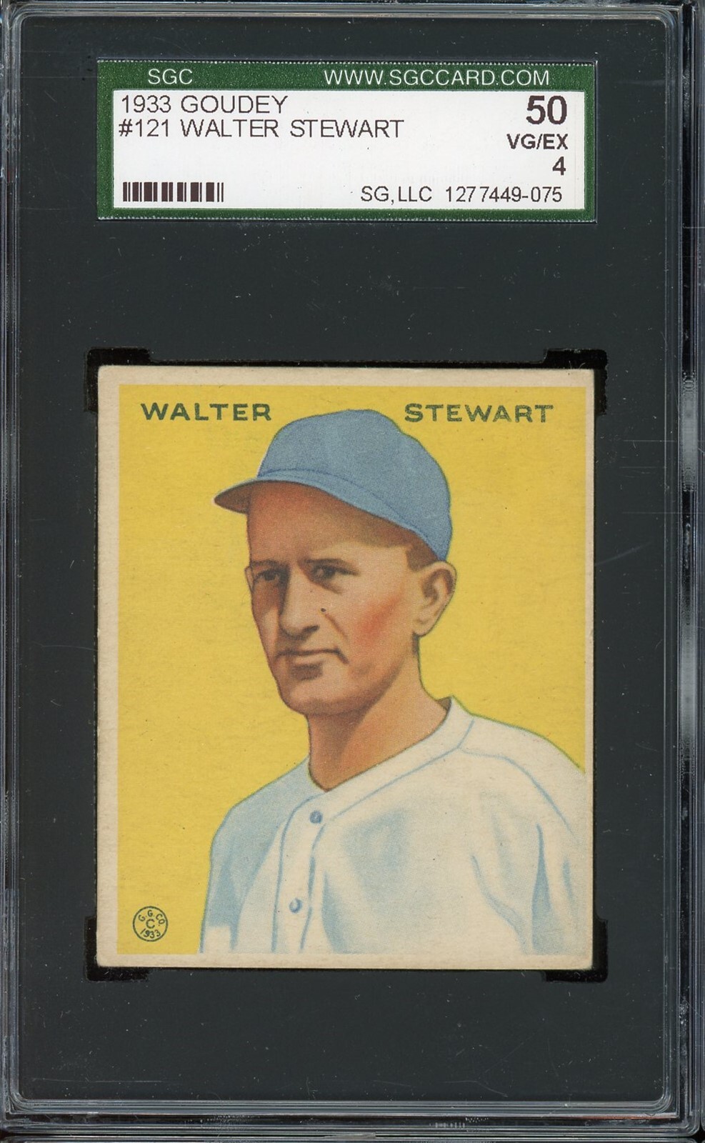 1933 Goudey Baseball #121 Walter Stewart SGC 4