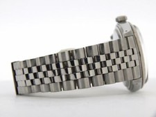 Mens Rolex Datejust Stainless Steel 18K White Gold Watch Silver Linen Dial 16014 7