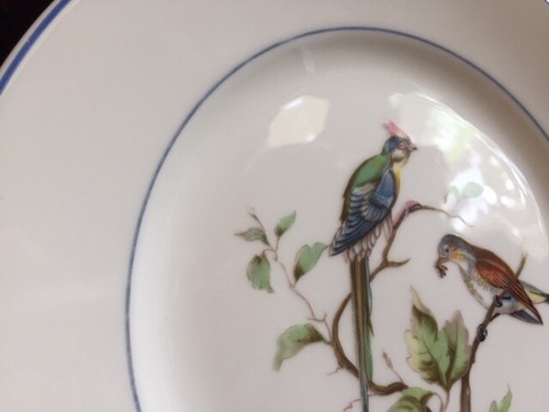 VA Vista Alegre Portugal Porzellan Vogel Vögel Salatteller blauer Rand Vintage - Bild 11 von 12