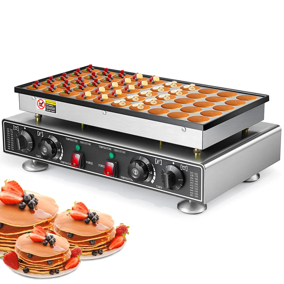 Mini máquina para hacer gofres antiadherente eléctrica comercial Dutch Pancake Baker 50 piezas Foto 2 de 4