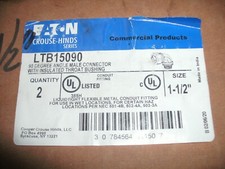 QTY 2 CROUSE HINDS LTB15090 1-1/2" LIQUIDTIGHT 90  MALE CONNECTOR - 18 AVAIL