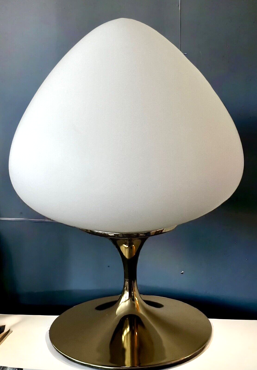 Mid-Century Acorn Mushroom Lamp w/Brushed Brass Base Bill Curry
