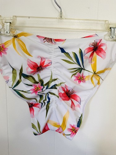 Shade & Shore Bikinihose weiß Blumen XL hohe Taille frech Beachcore - Bild 1 von 6
