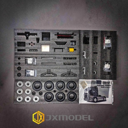 Tractor Truck Metal Cab Kit 1/14 Gray Color 4X2 RC Model Trailer Tipper DIY Kit - Picture 12 of 14