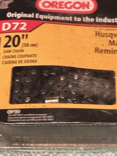 NEW 🔥 Oregon D72 20" Full Chisel Chainsaw Chain (Gray) New In Box 🔥 - Picture 4 of 5