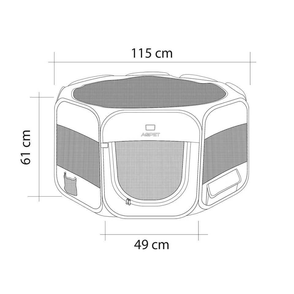 Aqpet Box Per Animali Cani E Gatti Cuccioli Recinto Pieghevole Tessuto - Immagine 2 di 3