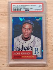 Jackie Robinson 2022 Topps Chrome Platinum Blue Atomic Refractor /100 PSA 9