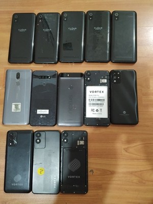 Lot of 13 Mixed model Vortex  ZG65 Pro/LG /C8 32GB or other Smartphone For parts