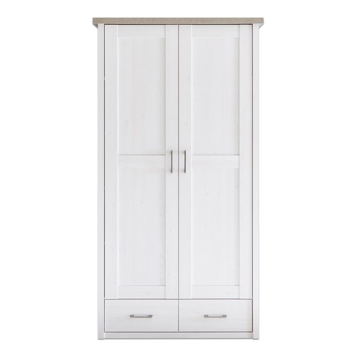 Kleiderschrank - Pinie weiß - Trüffel - 106 cm Kleiderschrank Schrank - Bild 1 von 5