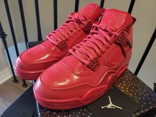 Air Jordan 4 Retro 11Lab4 IV Sneakers Gloss University Red White Men OG Box 9 DS