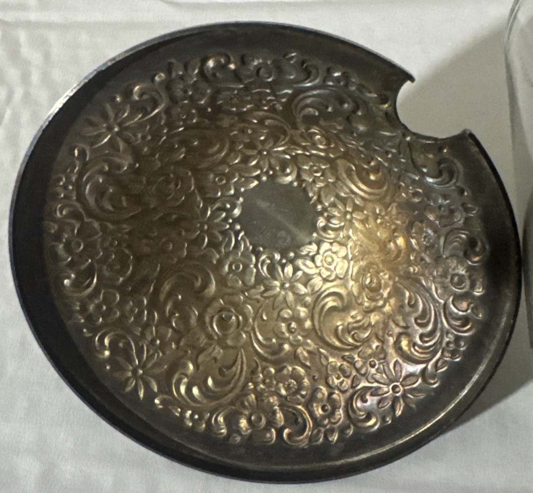 Community Silver Plate Tangier Glass Sugar Bowl With Lid And Base No Spoon(flaw)