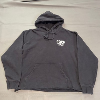 Cove USA Men Pirate Kraken Skull Skate Surf Crop Hoodie Black Raw