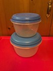 Vintage Rubbermaid Servin’ Saver Round Food Storage #2 & 3  W/ Blue Lids Lot — photo 1