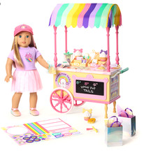 American Girl 2025 SUMMER McKINNY BUNDLE Doll ,Treat Cart  Bake Sale Outfit NEW