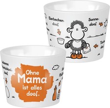 Eierbecher Porzellan Ø 5,2cm H 4.2cm Sheepworld Ohne Mama ist alles doof 070268