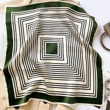 100% Mulberry Silk Scarf Women Flower Neckerchief  20'' Square Small Bandana C91