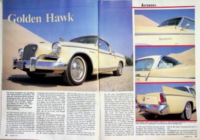 Oldtimer Markt 1611) Studebaker Golden Hawk in einer seltenen Vorstellung auf 4