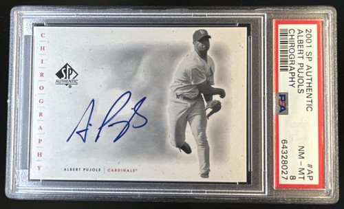 2001 SP Authentic Albert Pujols Chirography Rookie Auto RC #AP Cardinals PSA 8