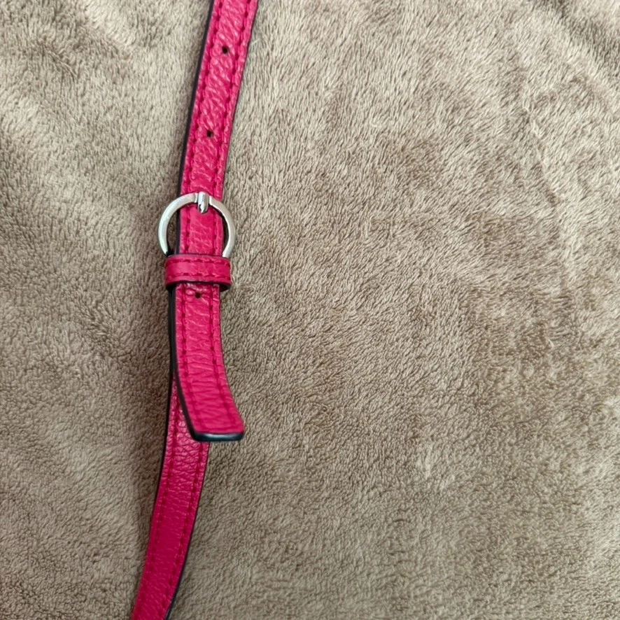 Bolso Bandolera Karl Lagerfeld Para Mujer Cartera Cuero Guijarro Rosa Caliente Foto 4 de 4