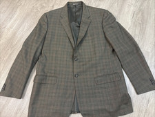 Corneliani Made in Italy Sport Coat 56R US 46R 100 Virgin Wool Glen Plaid