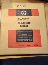 RARE Multigraph Multilith PRINTING HISTORY cleaner Cleaning 20 Sheets PAPER New