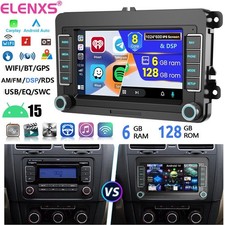 6+128GB Android 15 Autoradio Carplay GPS Für VW GOLF 5 6 Plus Polo Passat Touran