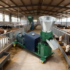 Electric 4 Rollers Poultry Livestock Chicken Feed Pellet Mill Machine 12mm 220V