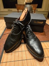 Allen Edmonds "Carlyle" Black Oxfords Plain Toe Dress Shoes, Excellent, 8.5 D