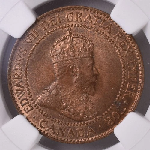 1910 Canada Large One Cent - NGC MS64 RB 