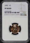 1957 Lincoln Wheat Cent NGC PF-68 RD