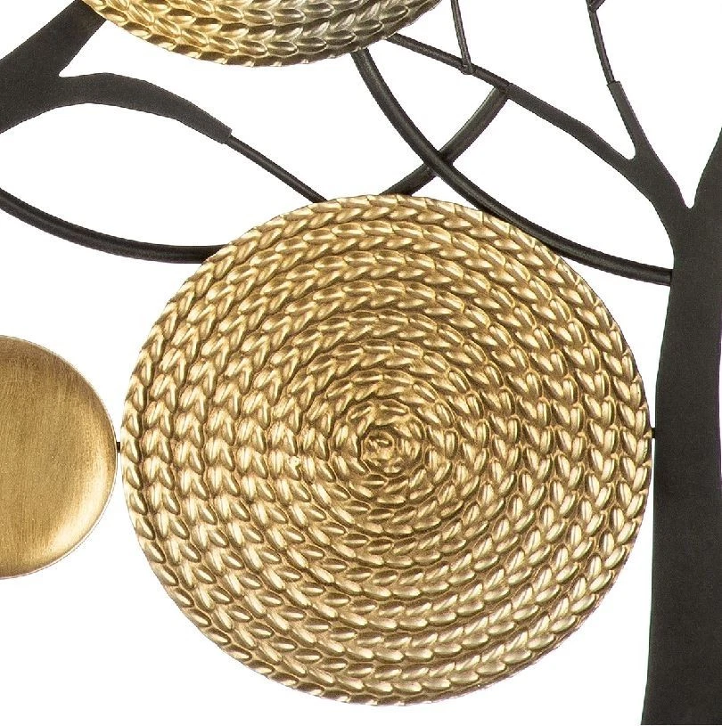 69681 Wandobjekt Wand Relief Objekt Rotondo 4 x 88 x 48cm Metall Anthrazit Gold - Bild 3 von 4