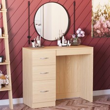 Dressing Table Vanity Desk with 3 Drawers Makeup Table Bedroom Furniture