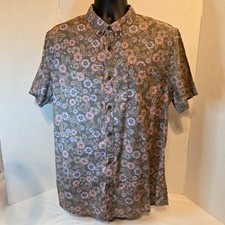O'Neill Modern Fit Short Sleeve Button Up Hawaiian Shirt Mens Size L Beach