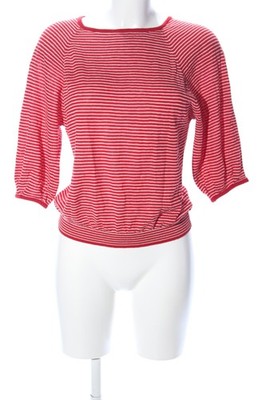 MNG BASICS Strickshirt Damen Shirt Gr. DE 36 rot-weiß Casual-Look