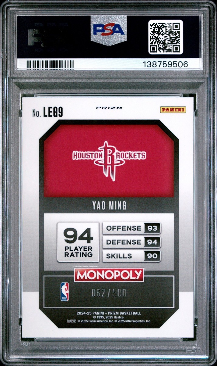 【milk】メダル 2024-25 Panini Prizm Monopoly - Legends Yao Ming #LEG9 Millionaire