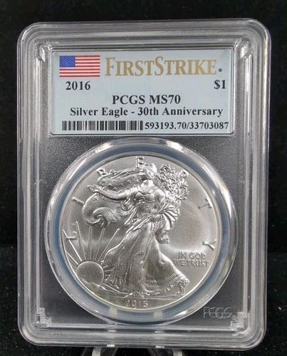 2016 Eagle S$1 PCGS MS70 30th Anniversary First Strike  #6961A