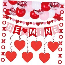 Décorations Saint Valentin BE Mine Coeur Bannière XOXO Guirlandes Amour à Suspendre 