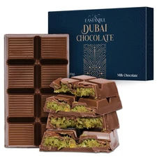 Eastanbul Dubai Chocolate Bar Pistachio, 7oz, Premium Pistachio Dubai Chocolate