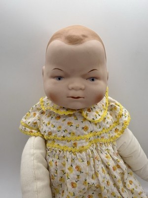 Bye-Lo style Baby Japan Vintage Doll Bisque Head Hands Feet Cloth Body 13''
