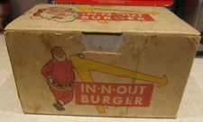 In N Out Burger Christmas Santa with Burger 6 Drinking Glasses in Orginal Box
